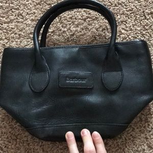 Small leather handbag.